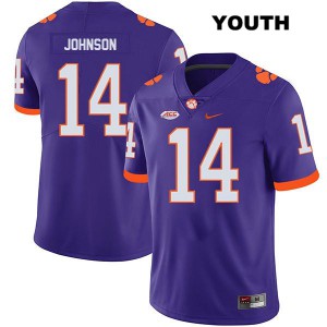 #14 Denzel Johnson Clemson Tigers Youth NCAA Jersey Purple