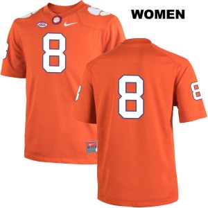 #8 Deon Cain Clemson National Championship Womens No Name Embroidery Jerseys Orange