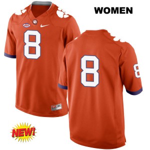 #8 Deon Cain Clemson National Championship Womens No Name Football Jerseys Orange
