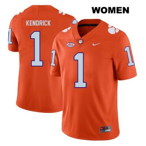 #1 Derion Kendrick Clemson National Championship Womens Embroidery Jersey Orange