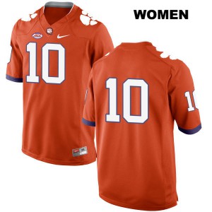 #10 Derion Kendrick Clemson Tigers Womens No Name Embroidery Jerseys Orange