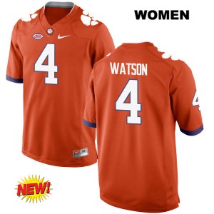 #4 Deshaun Watson Clemson Tigers Womens High School Jersey Orange
