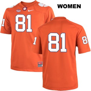 #81 Drew Swinney Clemson Tigers Womens No Name Stitched Jersey Orange