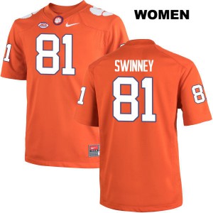 #81 Drew Swinney Clemson Womens Football Jerseys Orange