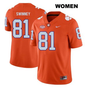 #81 Drew Swinney Clemson Tigers Womens NCAA Jerseys Orange