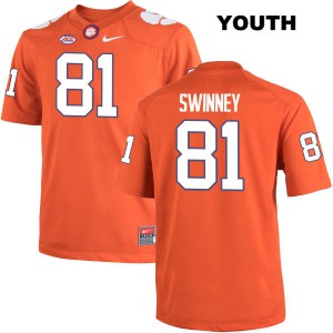 #81 Drew Swinney Clemson Youth Football Jerseys Orange