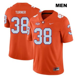 #38 Elijah Turner Clemson Tigers Mens Stitch Jerseys Orange