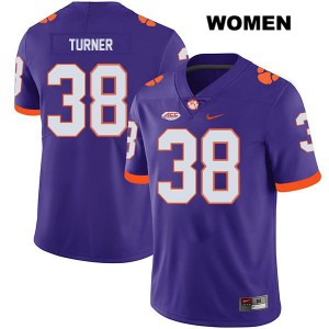 #38 Elijah Turner CFP Champs Womens Football Jersey Purple