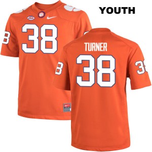 #38 Elijah Turner Clemson National Championship Youth Player Jersey Orange