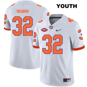 #32 Etinosa Reuben Clemson Tigers Youth Stitched Jerseys White