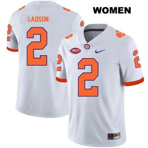 #2 Frank Ladson Jr. Clemson National Championship Womens NCAA Jerseys White