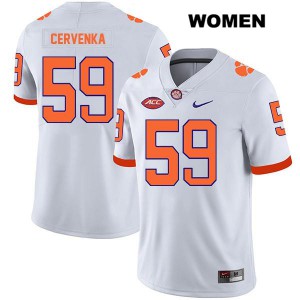 #59 Gage Cervenka Clemson National Championship Womens Stitched Jersey White