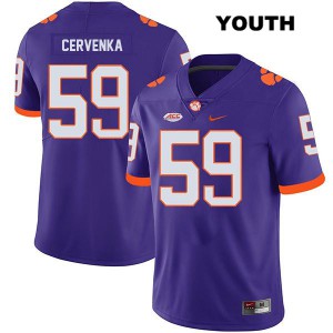 #59 Gage Cervenka Clemson National Championship Youth Player Jersey Purple