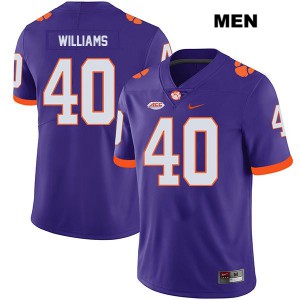 #40 Greg Williams Clemson University Mens Stitched Jerseys Purple