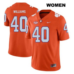 #40 Greg Williams Clemson Womens Stitched Jersey Orange
