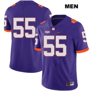 #55 Hunter Rayburn Clemson Tigers Mens No Name Stitched Jersey Purple