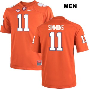 #11 Isaiah Simmons Clemson Tigers Mens Embroidery Jerseys Orange