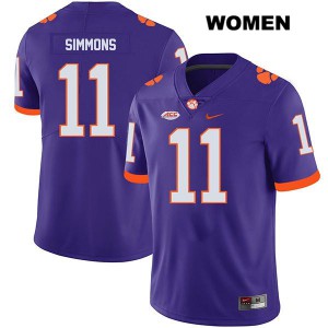#11 Isaiah Simmons Clemson University Womens Stitched Jerseys Purple