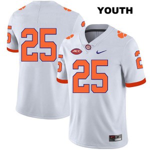 #25 J.C. Chalk Clemson Tigers Youth No Name NCAA Jersey White