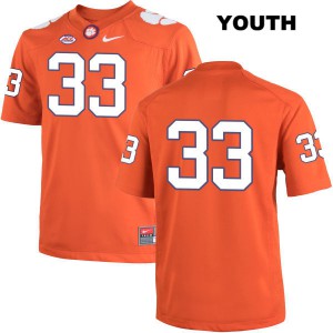 #33 J.D. Davis Clemson Tigers Youth No Name Stitch Jersey Orange