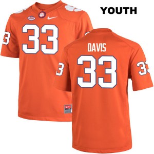 #33 J.D. Davis Clemson National Championship Youth Football Jerseys Orange