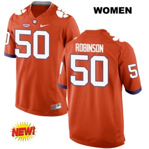 #50 Jabril Robinson Clemson Womens Football Jerseys Orange