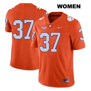 #37 Jake Herbstreit Clemson University Womens No Name Stitch Jerseys Orange