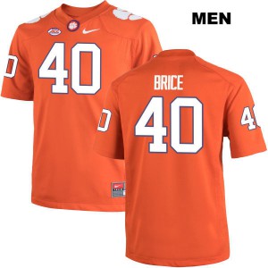 #40 Jaquarius Brice Clemson University Mens Official Jerseys Orange
