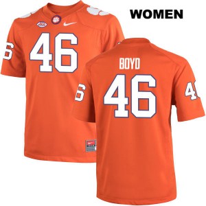 #46 John Boyd Clemson Tigers Womens Football Jerseys Orange