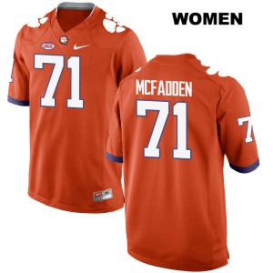 #71 Jordan McFadden Clemson Womens College Jersey Orange