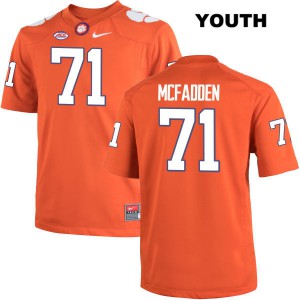 #71 Jordan McFadden Clemson Tigers Youth Official Jersey Orange