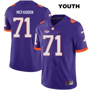 #71 Jordan McFadden Clemson University Youth College Jerseys Purple