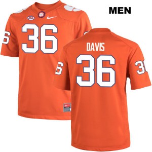 #36 Judah Davis Clemson Tigers Mens Official Jerseys Orange