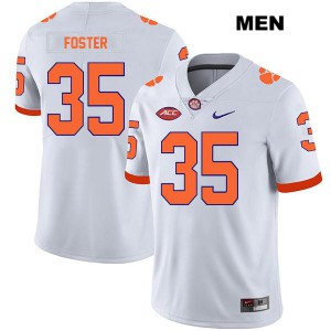 #35 Justin Foster Clemson Tigers Mens College Jersey White