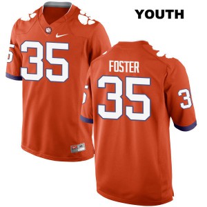 #35 Justin Foster Clemson Youth University Jersey Orange
