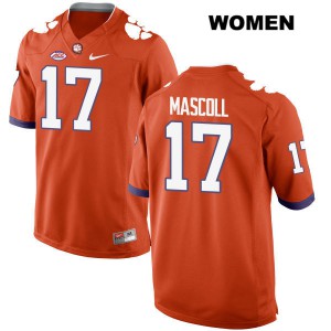 #17 Justin Mascoll Clemson National Championship Womens NCAA Jerseys Orange