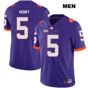 #5 K.J. Henry CFP Champs Mens Embroidery Jerseys Purple