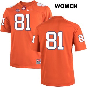 #81 Kanyon Tuttle Clemson Womens No Name Stitched Jersey Orange