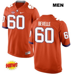 #60 Kelby Bevelle Clemson Tigers Mens Official Jerseys Orange