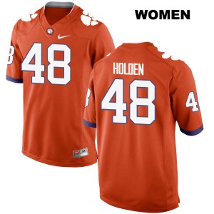 #48 Landon Holden Clemson National Championship Womens Stitch Jerseys Orange