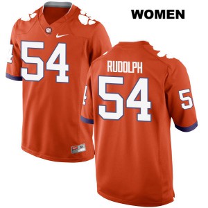 #54 Logan Rudolph Clemson Tigers Womens Embroidery Jerseys Orange