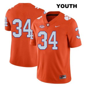 #34 Logan Rudolph Clemson Youth No Name Player Jersey Orange