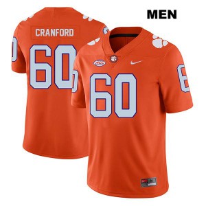#60 Mac Cranford Clemson Tigers Mens High School Jerseys Orange