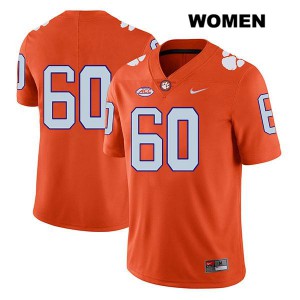 #60 Mac Cranford Clemson Womens No Name NCAA Jerseys Orange