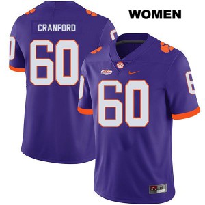 #60 Mac Cranford CFP Champs Womens Stitch Jersey Purple