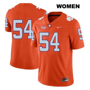 #54 Mason Trotter Clemson National Championship Womens No Name Football Jerseys Orange