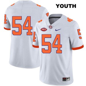 #54 Mason Trotter Clemson Tigers Youth No Name Football Jerseys White