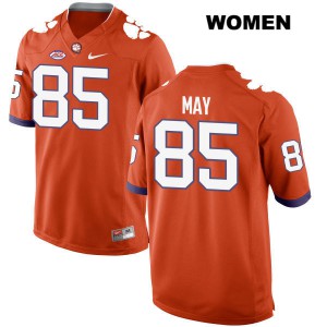 #85 Max May Clemson Tigers Womens College Jersey Orange