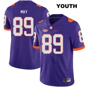 #89 Max May Clemson Youth Football Jerseys Purple