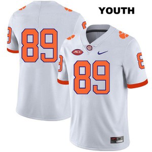 #89 Max May Clemson Youth No Name Player Jersey White